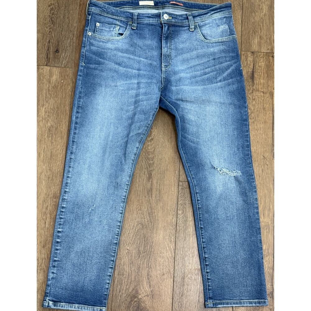 Pilcro Women's Slim Straight Fit Blue Jeans Denim Pants Slight Destroy Size 32